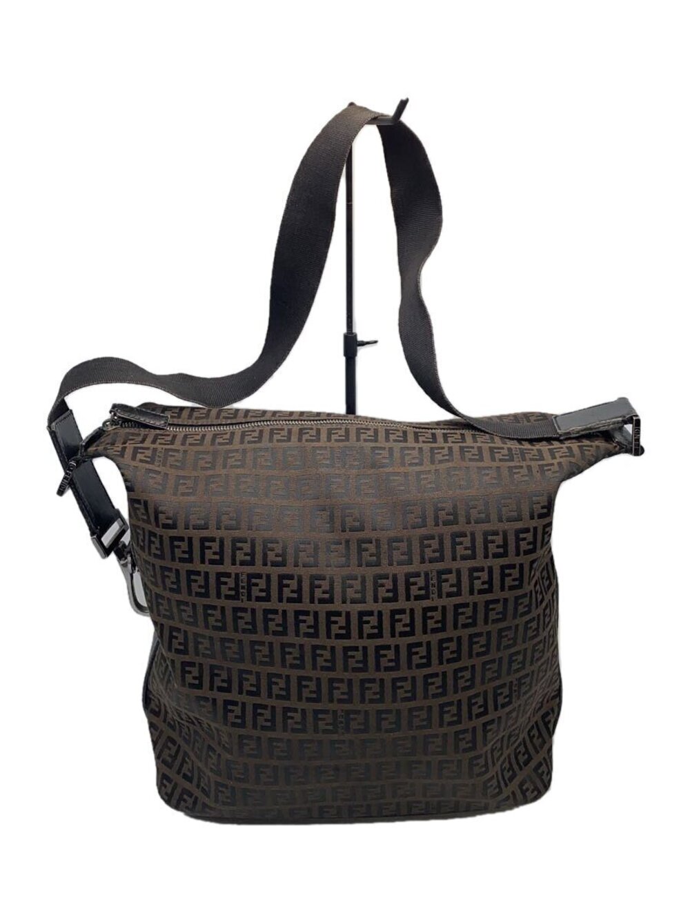 Fendi Zucchino messenger bag brown canvas shoulder strap
